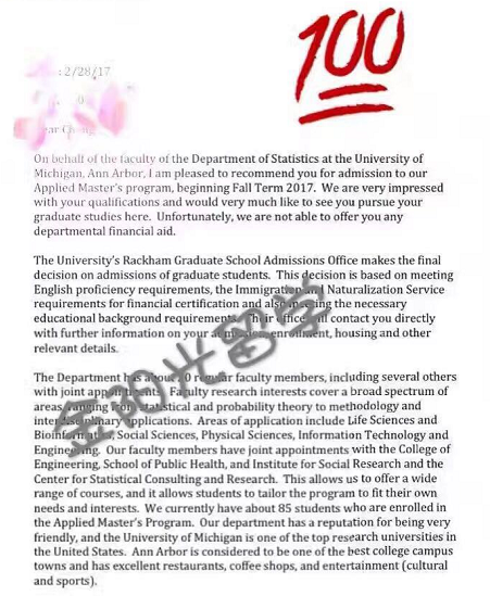 【成功案例】密歇根大學(xué)安娜堡分校offer